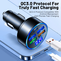 5-Port 150W Super Fast Car Charger Adapter