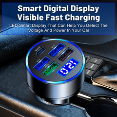 5-Port 150W Super Fast Car Charger Adapter