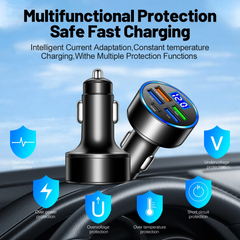 5-Port 150W Super Fast Car Charger Adapter