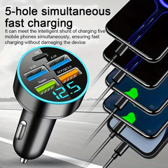5-Port 150W Super Fast Car Charger Adapter